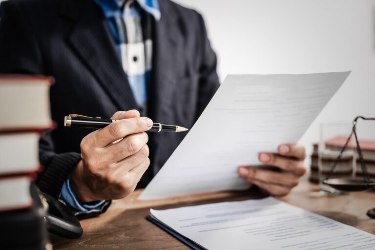 individual reading through and signing legal document