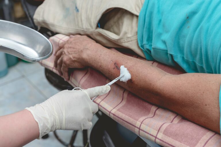 individual receiving treatment for their dog bite