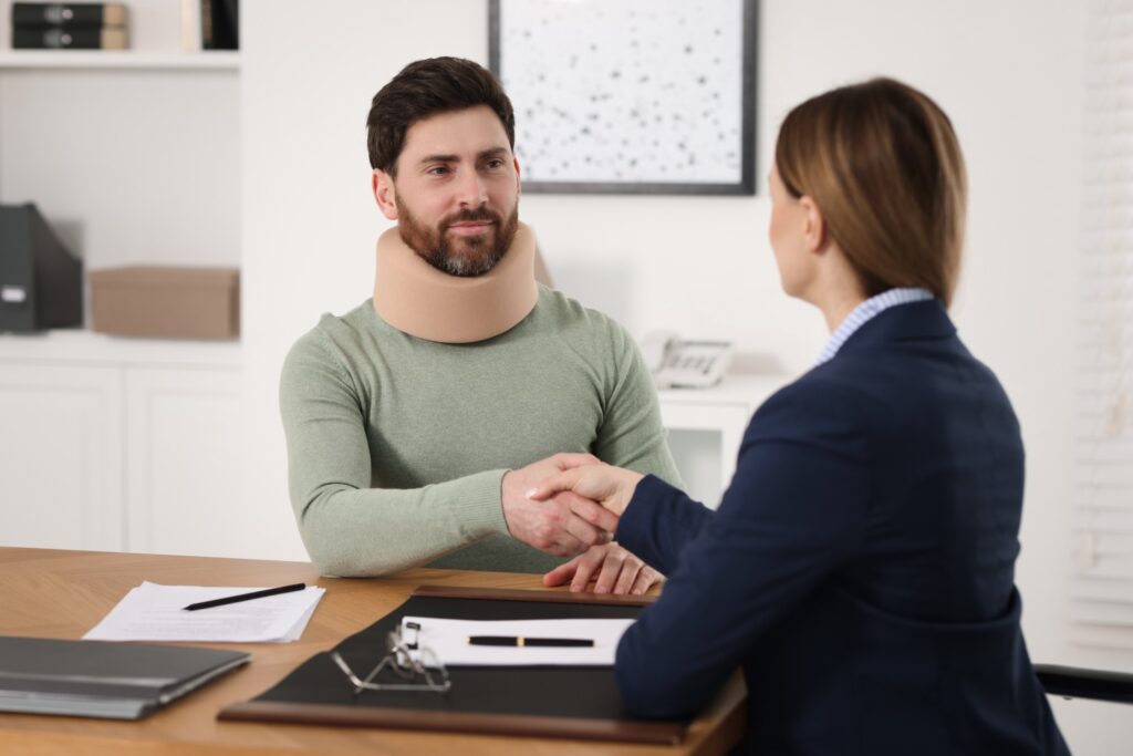 Lawyer explaining "Modified Comparative Fault Rules" to the client