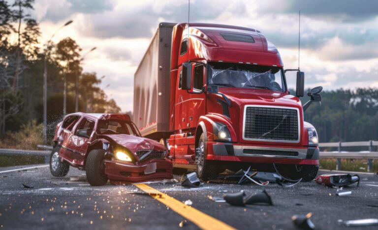 accident involving a large truck and passenger vehicle